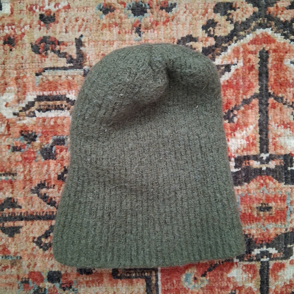 Cozy Olive Green Knit Wool Beanie